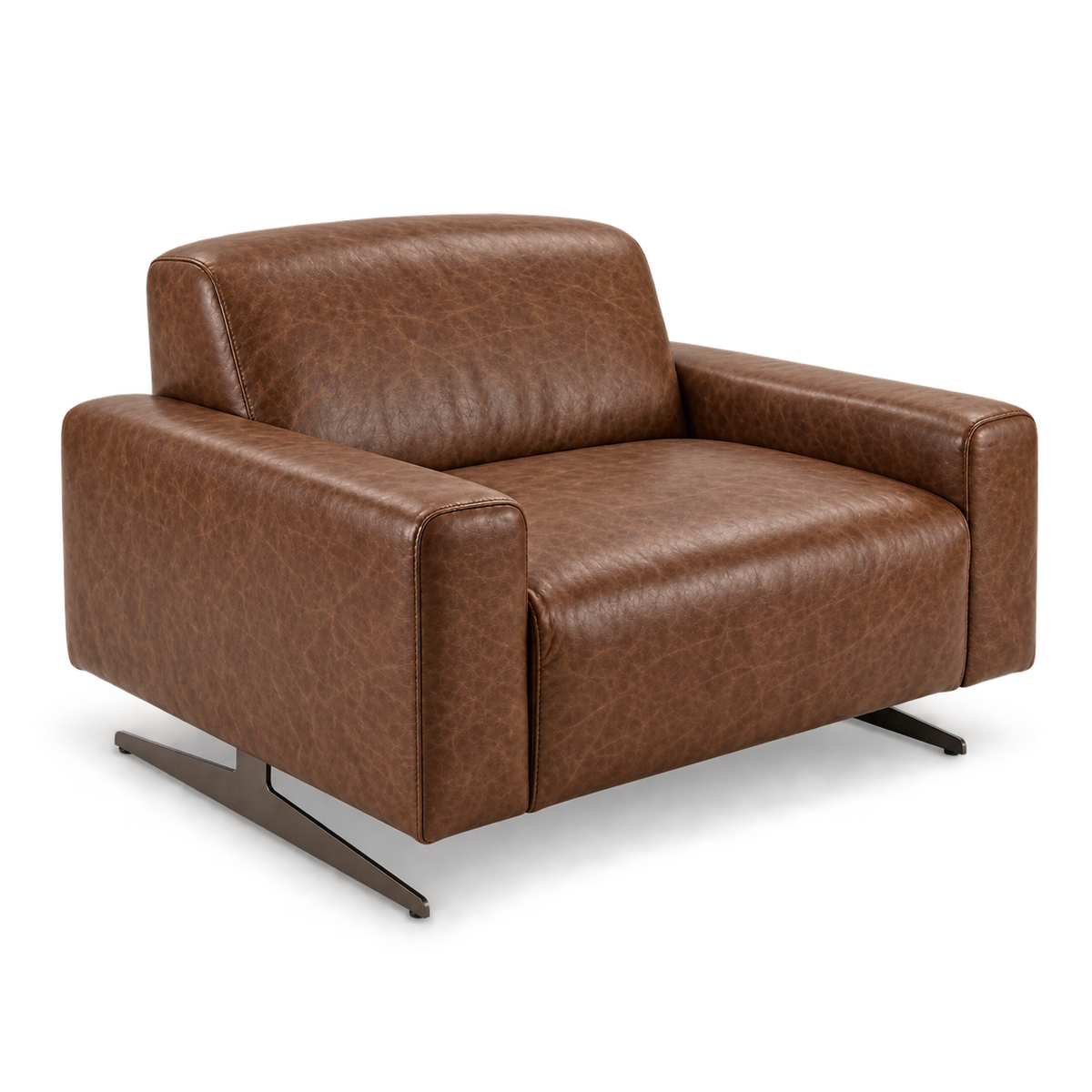 Poltrona Moscou Tabaco individual em fundo branco