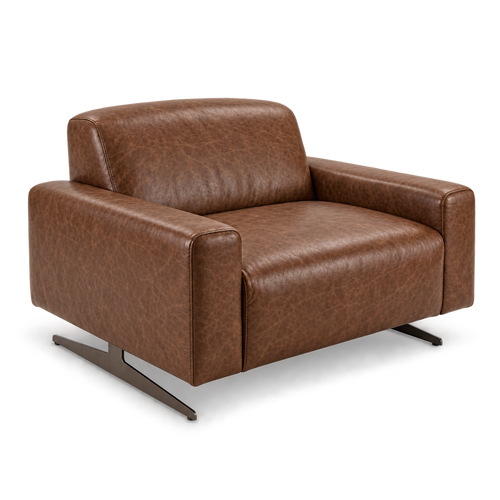 Poltrona Moscou Tabaco individual em fundo branco