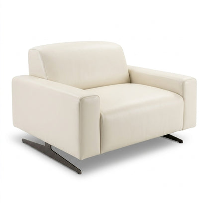 Poltrona Moscou em couro legítimo Off White