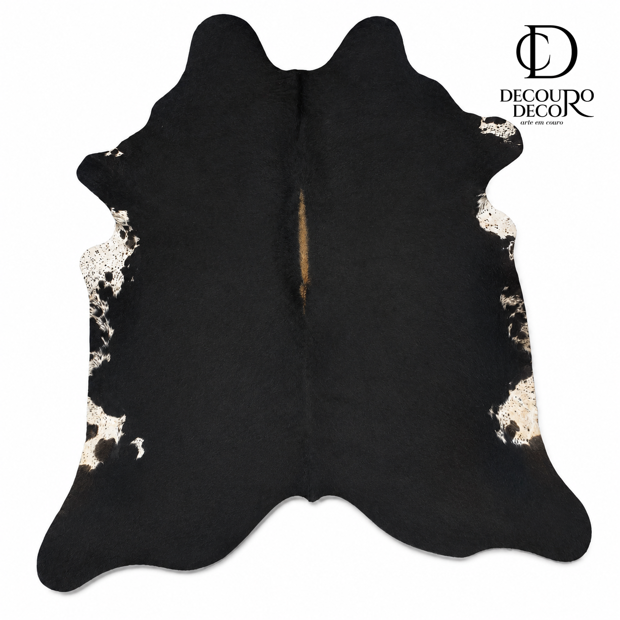 Tapete Bovino Natural Preto e Branco I P1083 I 2,24x2,25m Tamanho Grande