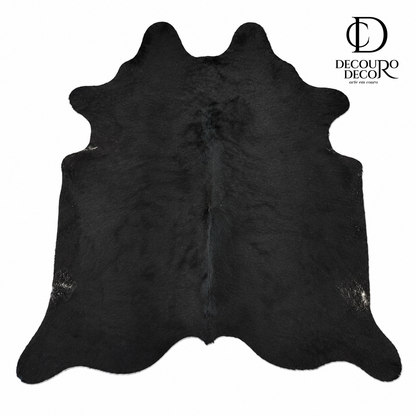 Tapete Bovino Natural Preto Pelo Alto I P1087 I 2,02x2,14 m em Couro Legítimo