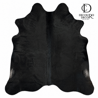 Tapete Bovino Natural Preto pelo Curto I P1095 I 1,83x1,80m em Couro Legítimo