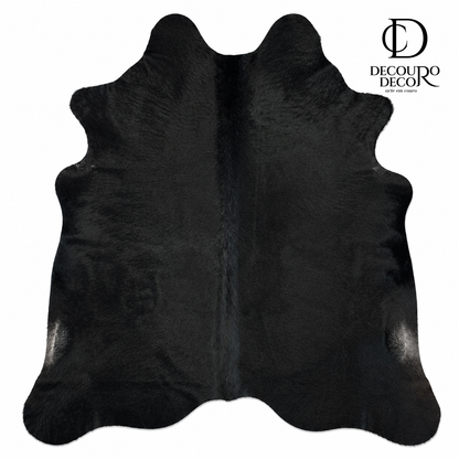Tapete Bovino Natural Preto pelo Curto I P1095 I 1,83x1,80m em Couro Legítimo