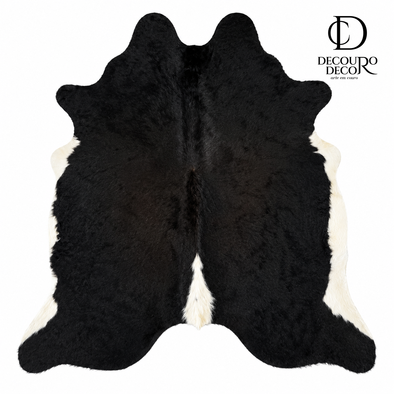Tapete Bovino Natural Preto e Branco com Tons de Marrom  I PB1098 I 1,95x2,10m