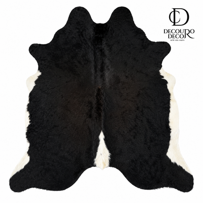 Tapete Bovino Natural Preto e Branco com Tons de Marrom  I PB1098 I 1,95x2,10m