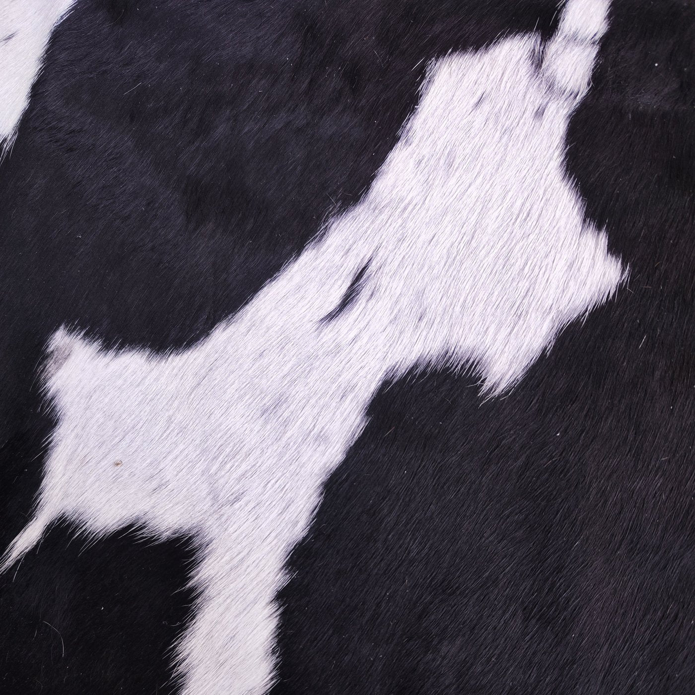 Tapete de couro de boi Preto e Branco PB842 — detalhe do acabamento artesanal