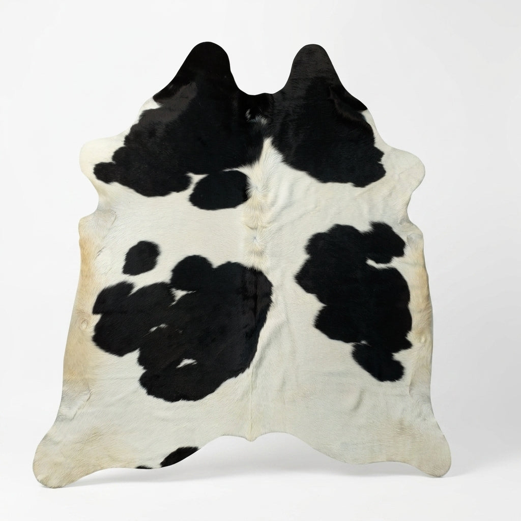 Tapete Bovino Natural Preto e Branco Macio Sedoso I PB949 I 1,95x1,75m