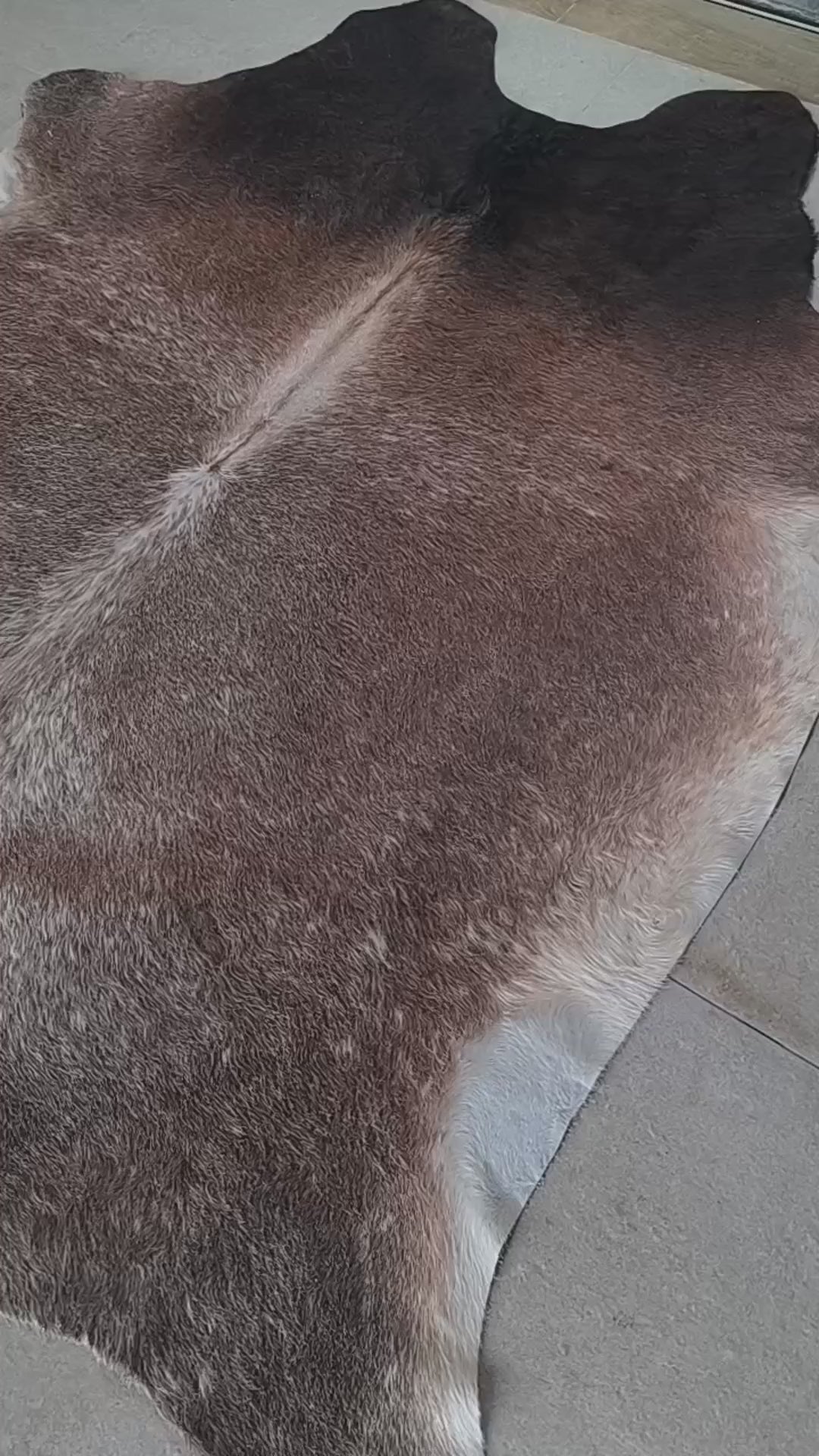 Tapete de pele de boi — vídeo real do produto EXC1043