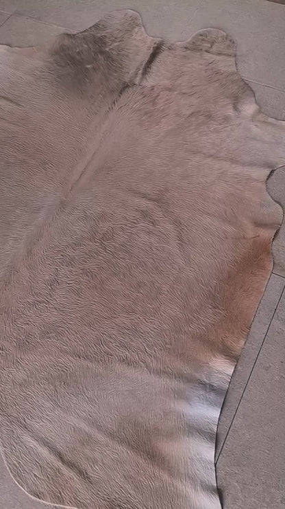 Tapete Bovino Bege Claro Brilhoso I BC1066 I 1,88x1,95m em Couro Legítimo - video WB corrigido