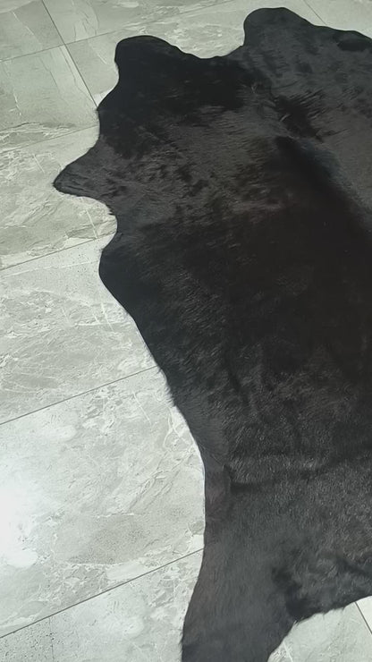 Tapete Bovino Natural Preto Pelo Alto I P1080 I 2,23x1,98m em Couro Legítimo