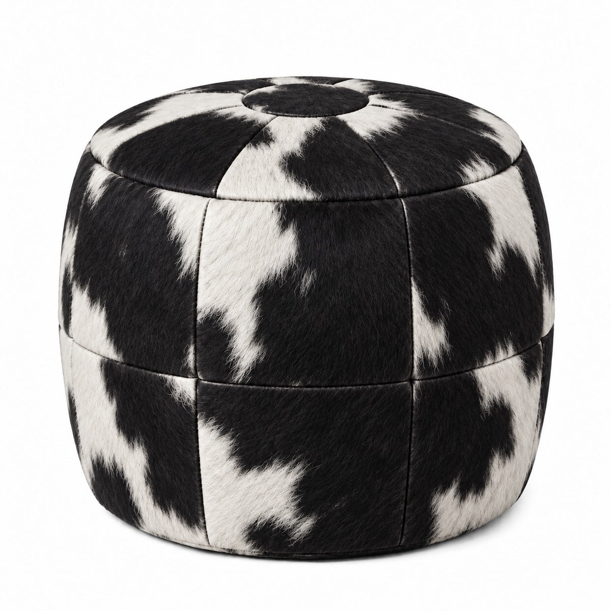 Puff Pipa Malhado Preto e Branco — 1 unidade — 40x40cm, fundo branco