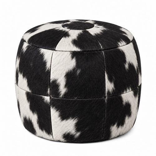 Puff Pipa Malhado Preto e Branco — 1 unidade — 40x40cm, fundo branco
