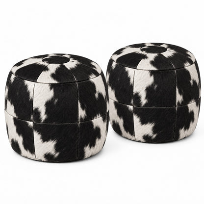 Puff Pipa Malhado Preto e Branco — 2 unidades — 40x40cm, fundo branco