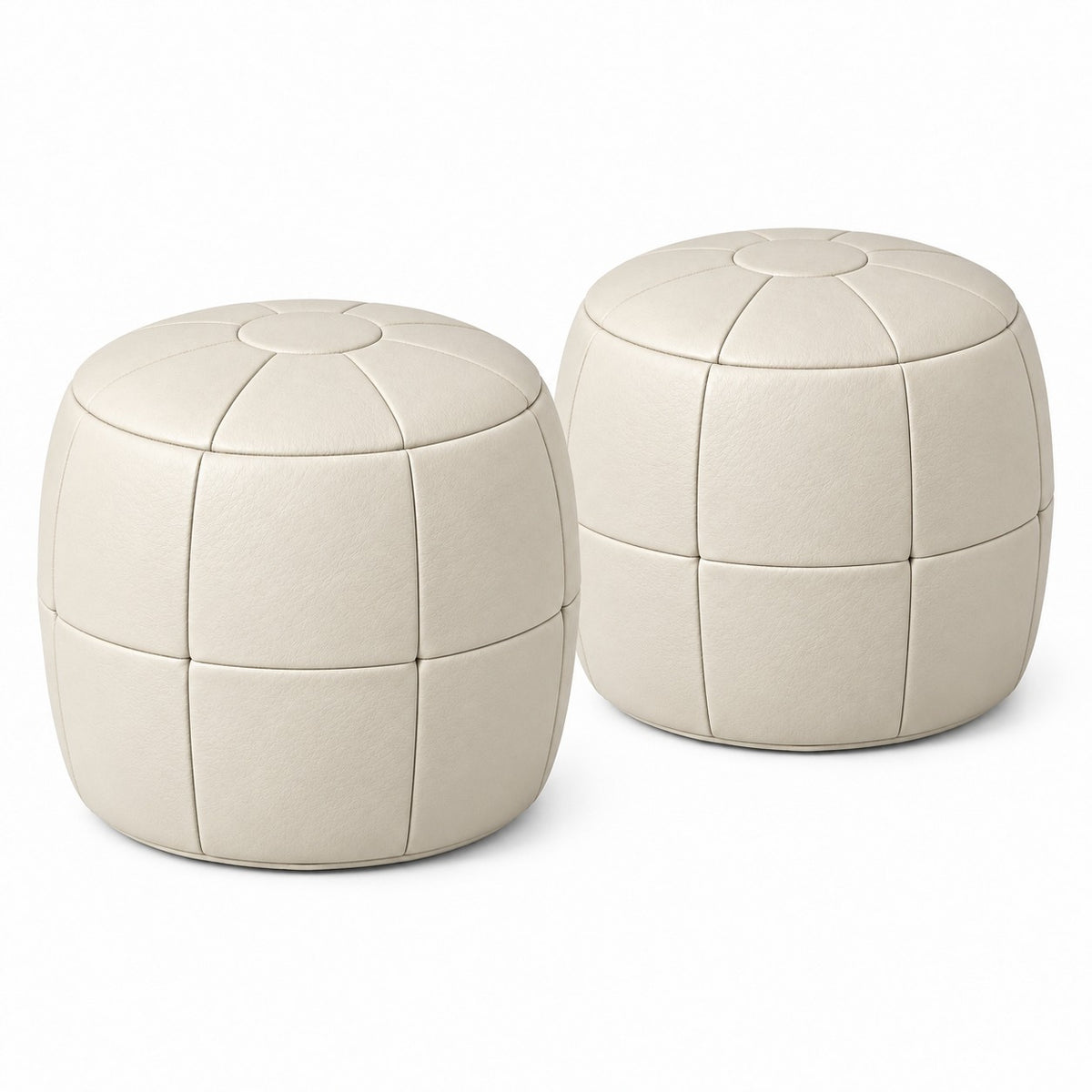 Puff Pipa Off White — 2 unidades — 40x40cm, fundo branco