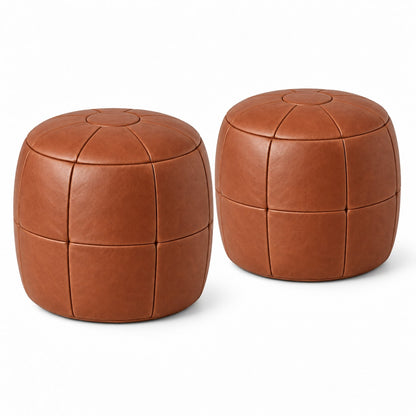 Puff Pipa Terracota — 2 unidades — 40x40cm, fundo branco