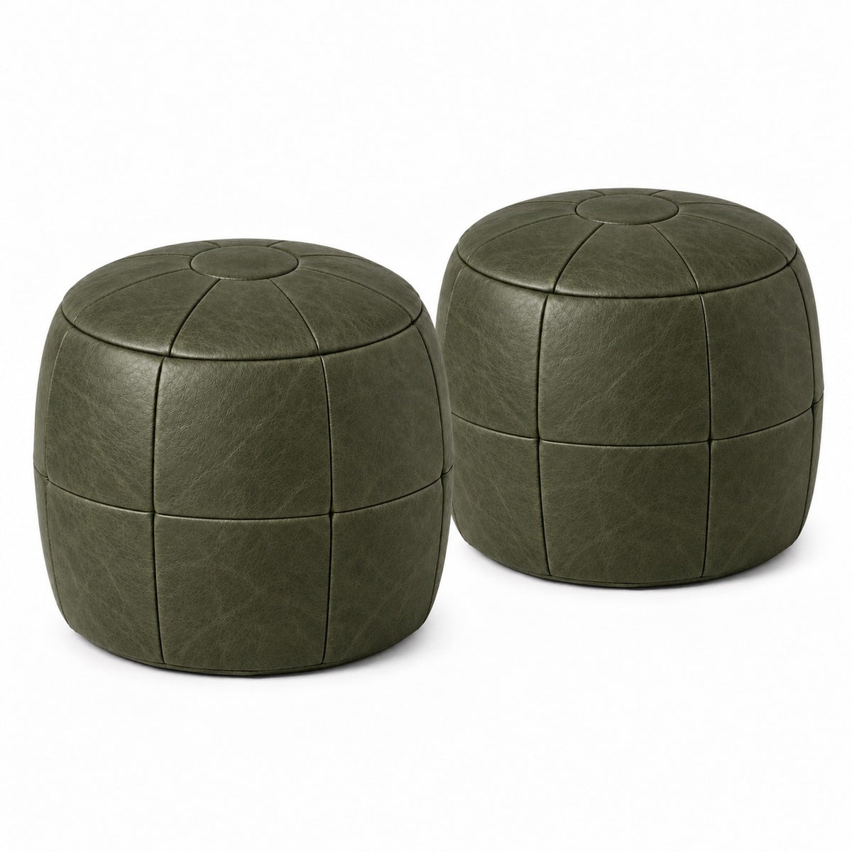 Puff Pipa Verde Esmeralda — 2 unidades — 40x40cm, fundo branco