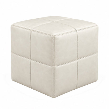 Puff Quadrado Waxy Off-white 40 por 40 cm — foto principal
