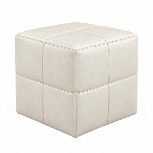 Puff Quadrado Waxy Off-white 40 por 40 cm — foto principal