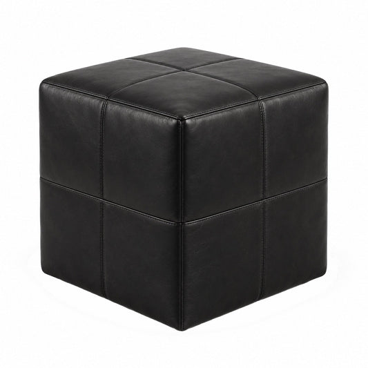 Puff Quadrado Waxy Preto 40 por 40 cm — foto principal