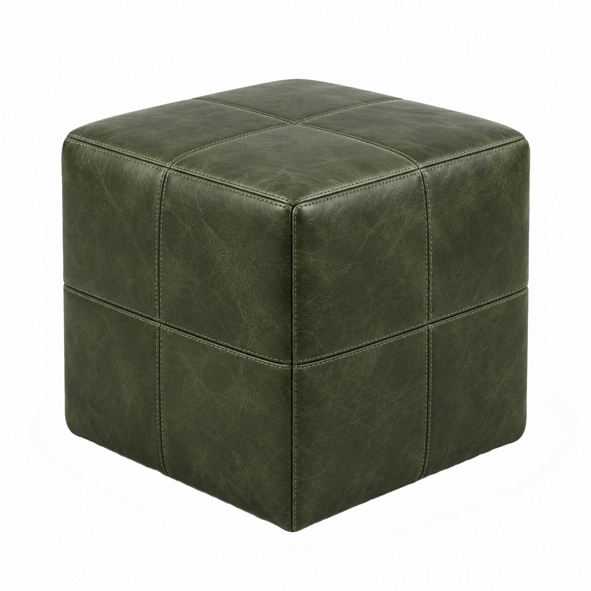 Puff Quadrado Waxy Verde Esmeralda 40 por 40 cm — foto principal