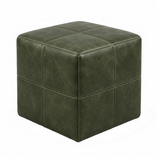 Puff Quadrado Waxy Verde Esmeralda 40 por 40 cm — foto principal