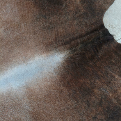 Tapete de couro de boi marrom e branco BE1000 — foto real 2