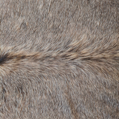 Tapete de couro de boi natural cinza pelo curto macio GR1058 — foto real 2
