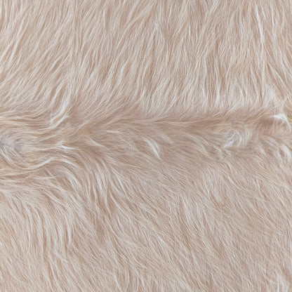 Tapete de couro de boi branco pelo alto BRA1062 — foto real 2