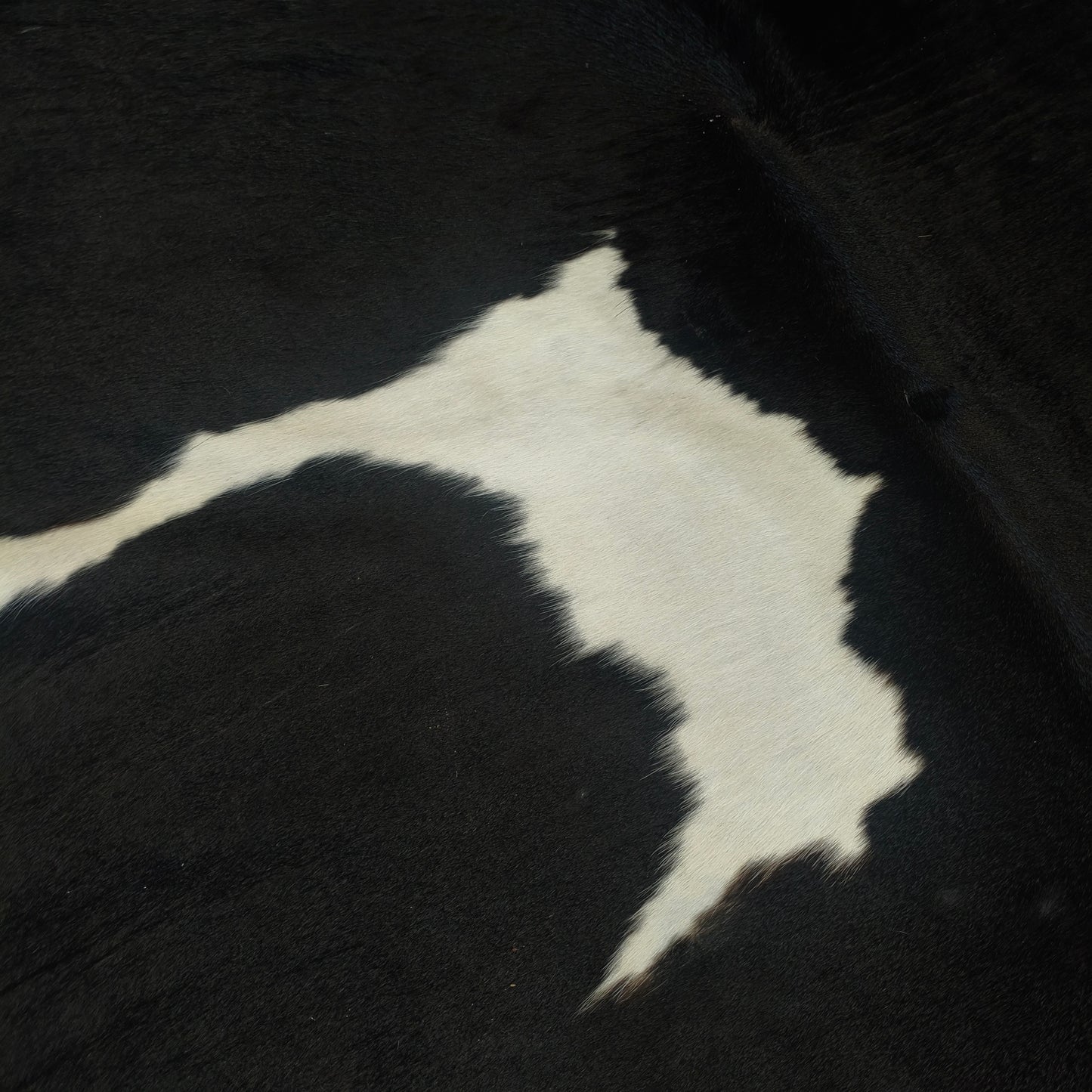 Tapete Bovino Natural Preto e Branco Pelo Alto I PB1081 I 2,00x1,83m em Couro Legítimo