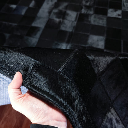 Tapete Quadriculado All Black em Couro Legítimo