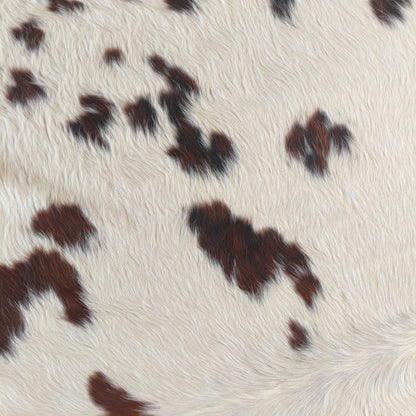 Tapete de couro de boi natural exótico marrom e branco EXC1042 — foto real 2