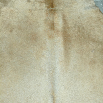 Tapete bovino bege claro BC1328 visto de cima, em tom quase creme
