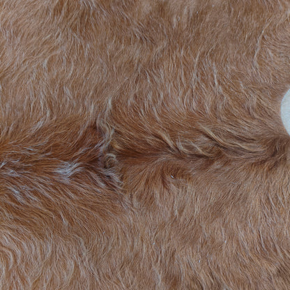 Tapete de couro de boi bege e branco BB966 — foto real 2