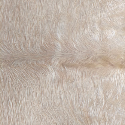 Tapete de couro de boi branco sedoso pelo alto BRA1063 — foto real 2