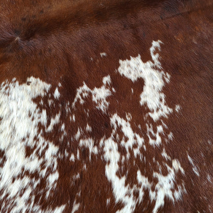 Tapete de couro de boi natural exótico cinza e branco EXC1030 — foto real 2