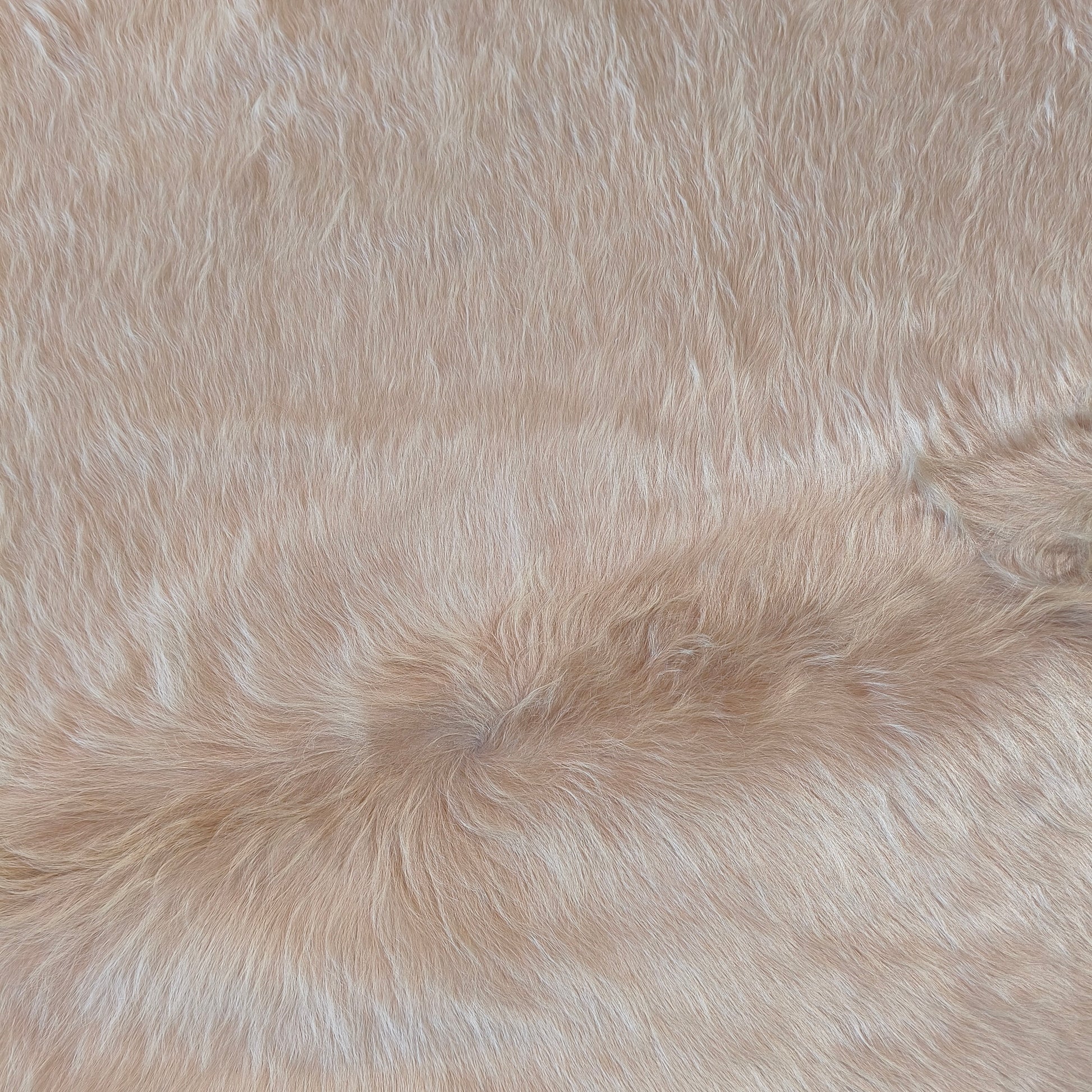 Tapete de couro de boi bege claro pelo alto sedoso BC980 — foto real 2