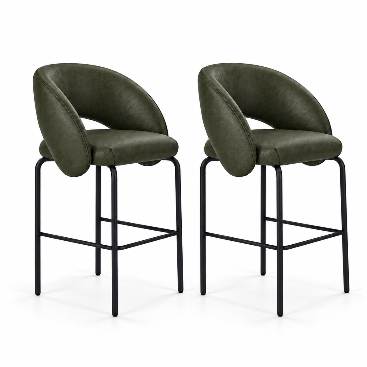Banqueta Sephora verde esmeralda — conjunto com 2 banquetas