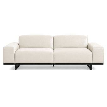 Sofá Moscou Marfim Off-White 2 ou 3 Lugares em Couro Legítimo — 200 ou 240 cm