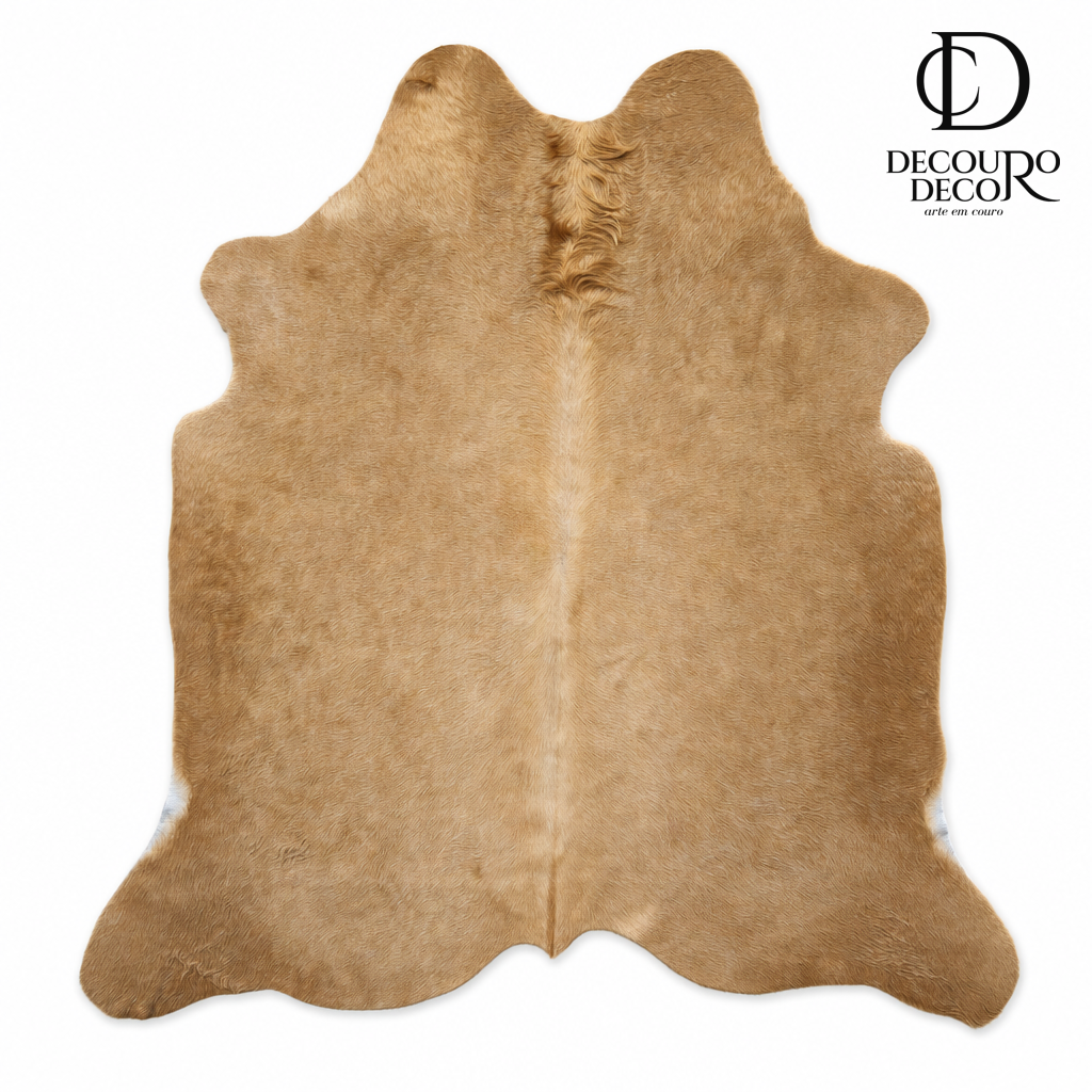 Tapete Bovino Natural Bege Claro Caramelo BC805