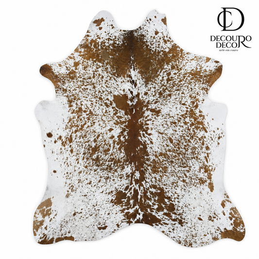 Tapete Bovino Natural Vermelho e Branco VB798