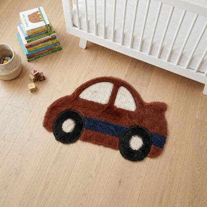 Carrinho de Passeio em couro bovino no quarto infantil com decoração neutra