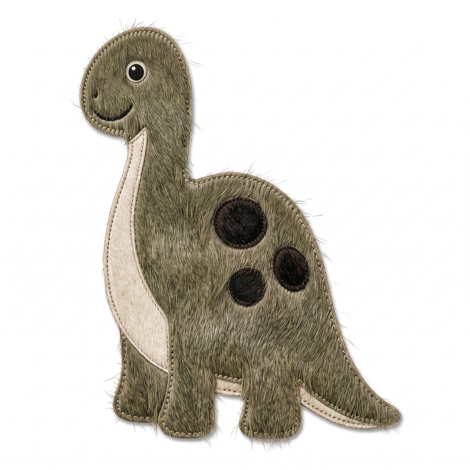 Tapete Infantil Dinossauro Pescoçudo em Couro Bovino 100% Natural – Feito à Mão