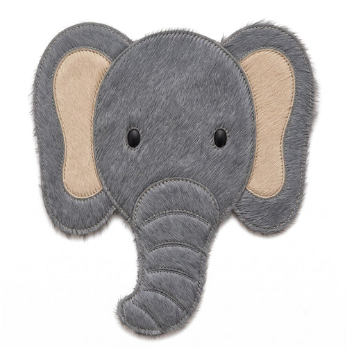 Tapete Infantil Elefante em Couro Bovino 100% Natural – Feito à Mão
