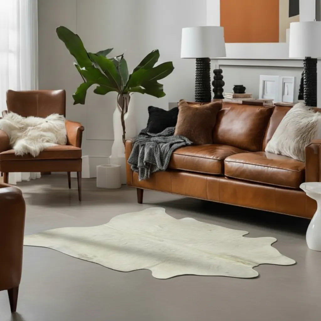 Tapete Bovino Natural Branco I B017 I 2,14 x 1,94m