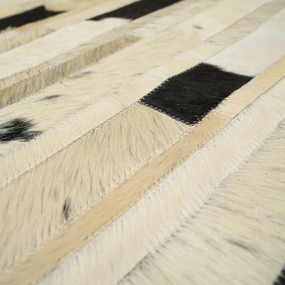 Tapete Tiras Olivia – Preto e Branco em Couro Legítimo