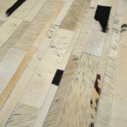 Tapete Tiras Olivia – Preto e Branco em Couro Legítimo