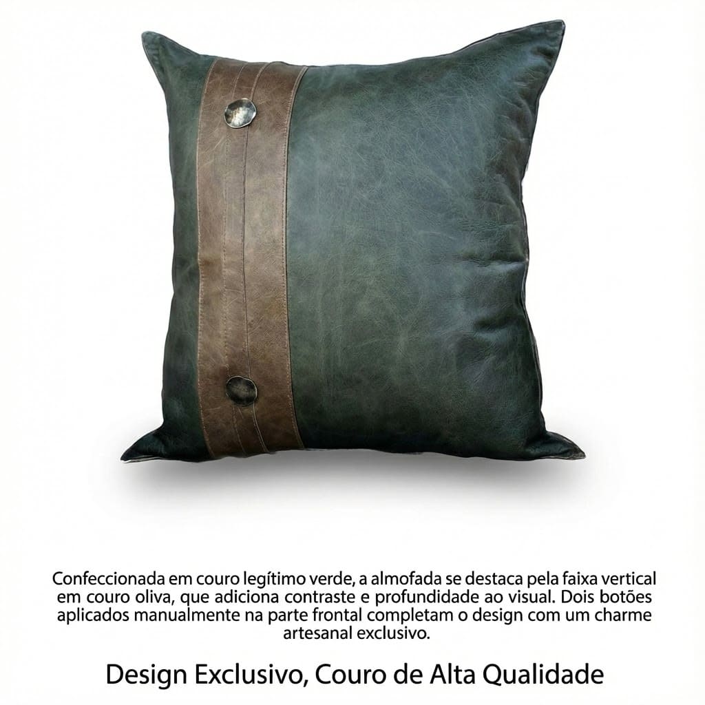 Almofada Gaea em Couro Legítimo Premium – Elegância com Personalidade