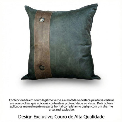 Almofada Gaea em Couro Legítimo Premium – Elegância com Personalidade