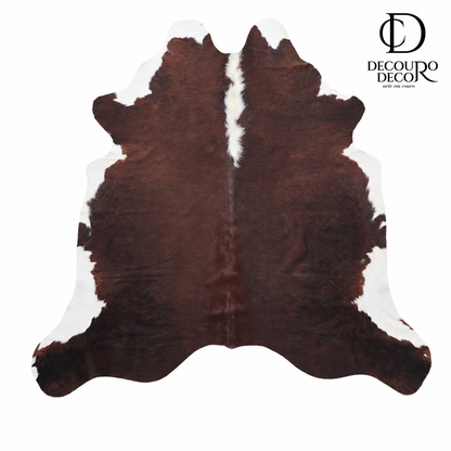Tapete de couro bovino Vermelho e Branco VB868 1,80x2,06m — vista frontal em fundo branco
