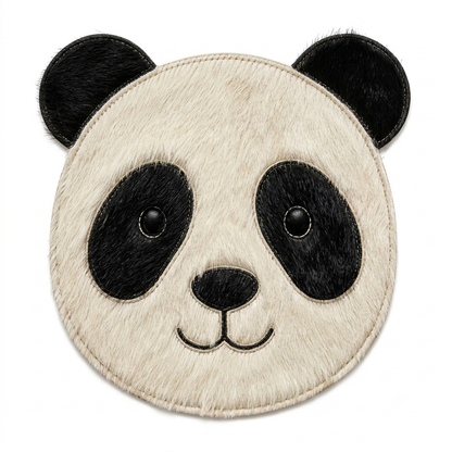 Tapete Infantil Carinha de Panda em couro – Feito à Mão